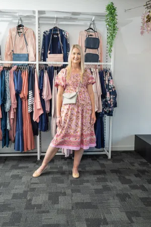 Shirred Maeve Dress - Pinks