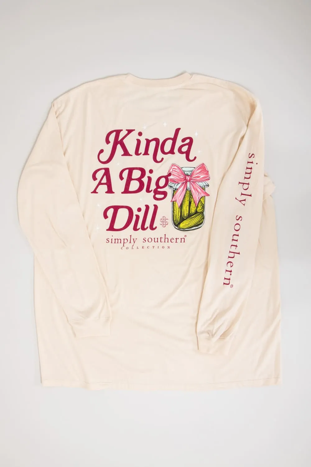 Simply Southern Plus Size Long Sleeve Big Dill T-Shirt for Women in Whisper White  | EXT-LS-BIGDILL-WHISPER