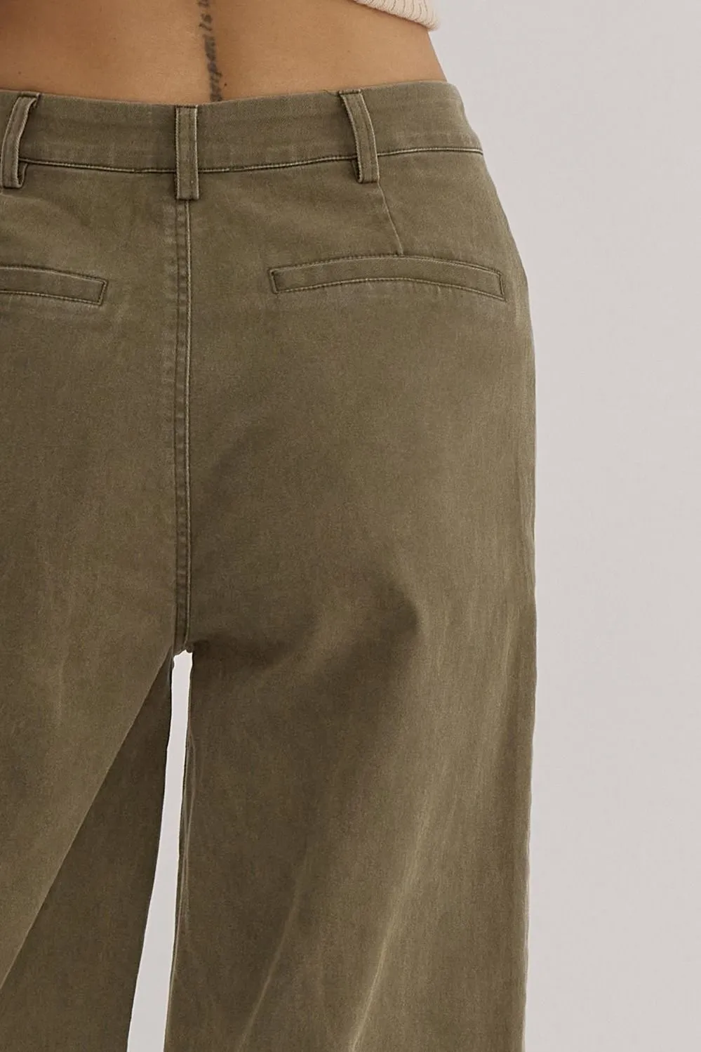 Solid High Waisted Wide Leg Pants