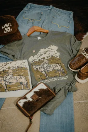 'Somewhere on a Horse' Graphic T (1 XS Green & L-XXL Grey )