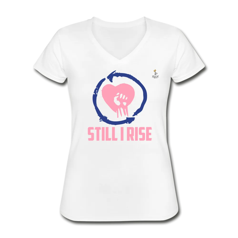 Still I Rise - VNeck T-Shirt - Pink Plue