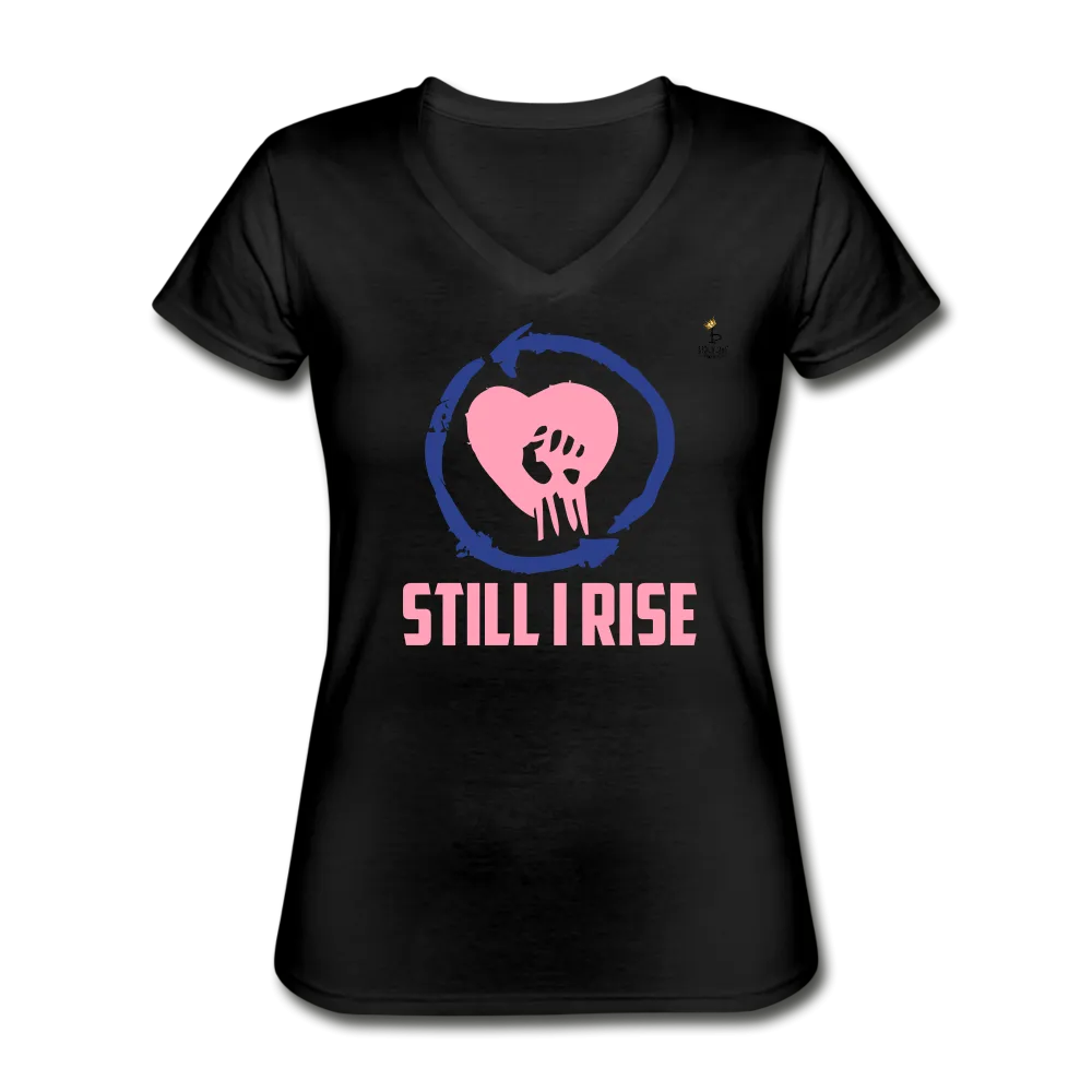 Still I Rise - VNeck T-Shirt - Pink Plue