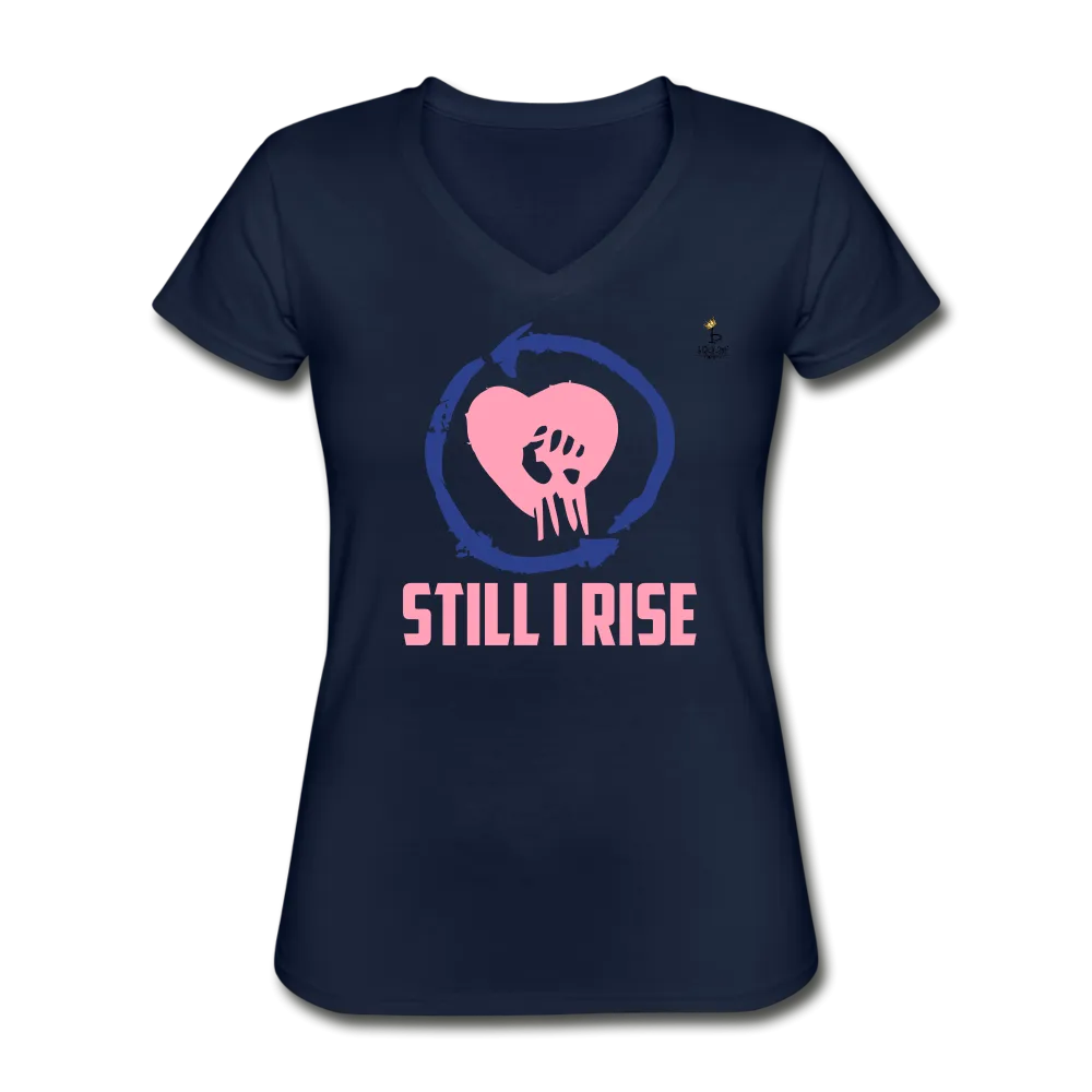 Still I Rise - VNeck T-Shirt - Pink Plue