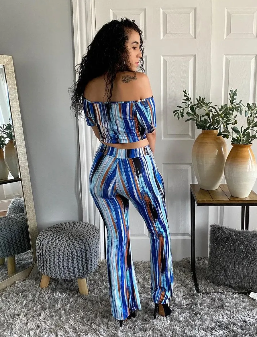Striped Tie Dye Matching Sets Outfits