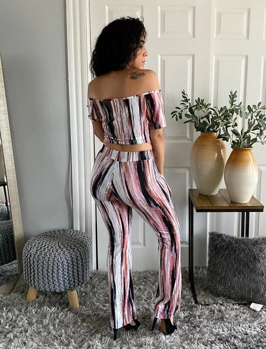Striped Tie Dye Matching Sets Outfits