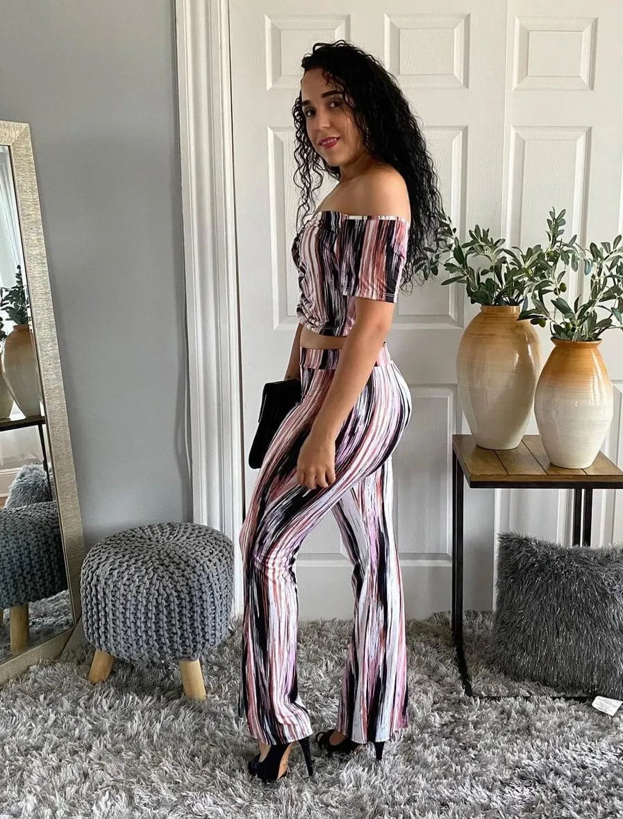 Striped Tie Dye Matching Sets Outfits