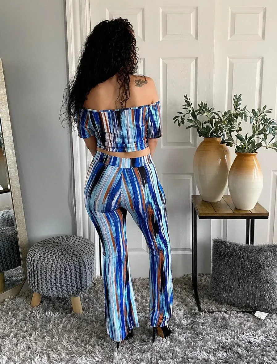 Striped Tie Dye Matching Sets Outfits