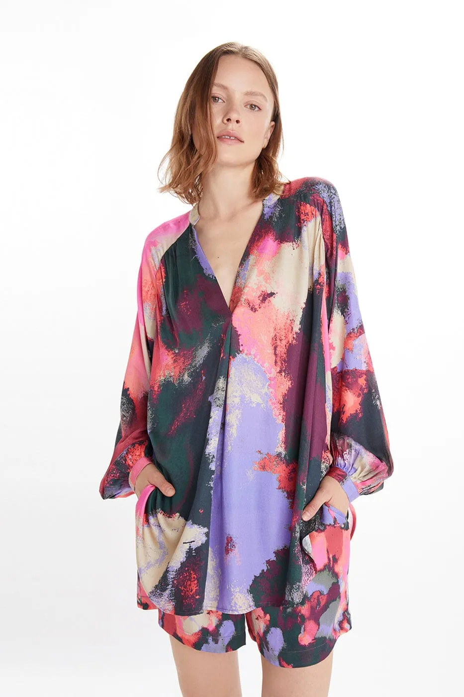Sunita TENCEL™ Modal Vegan Blouse | Gem Print