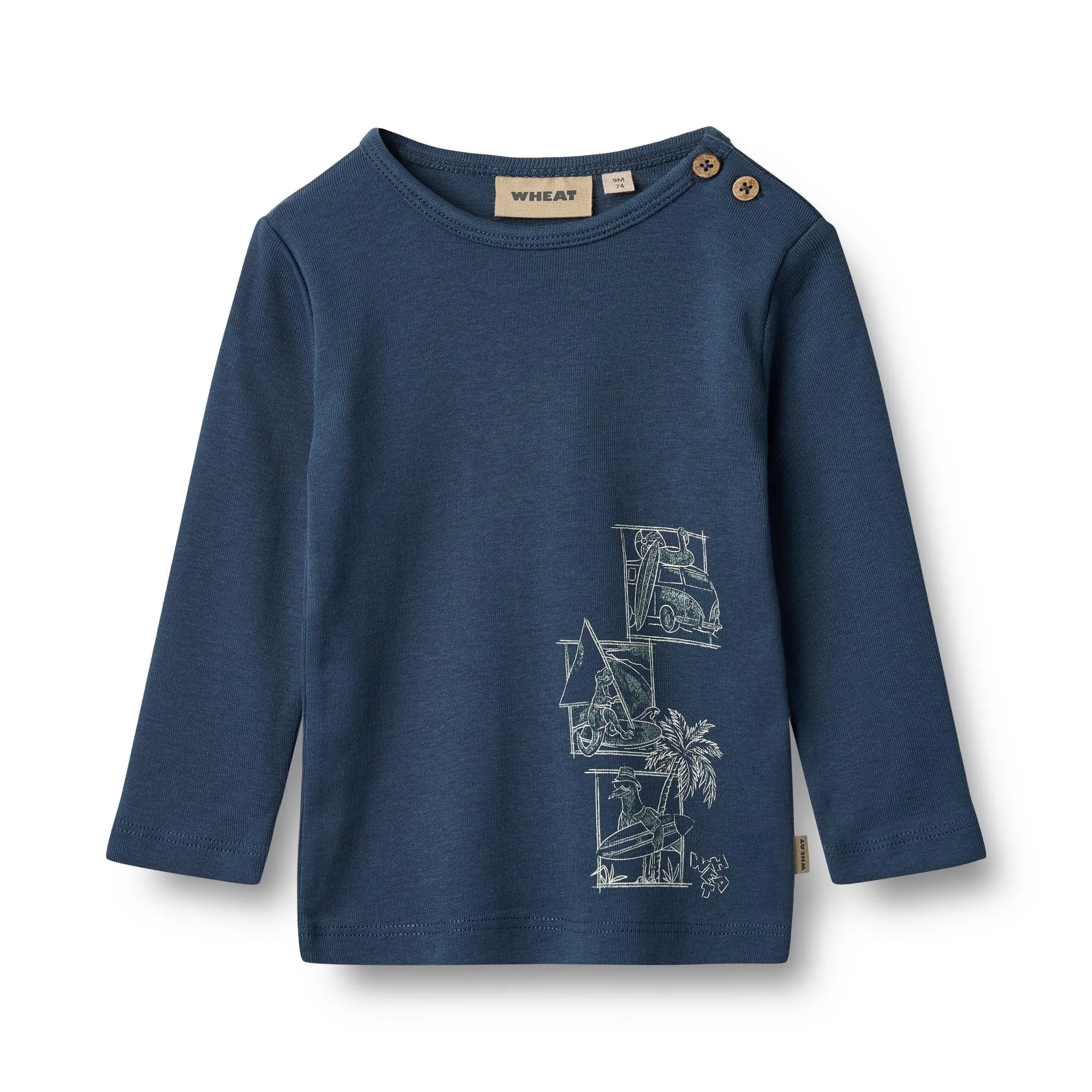 T-Shirt L/S Benjamin blue waves