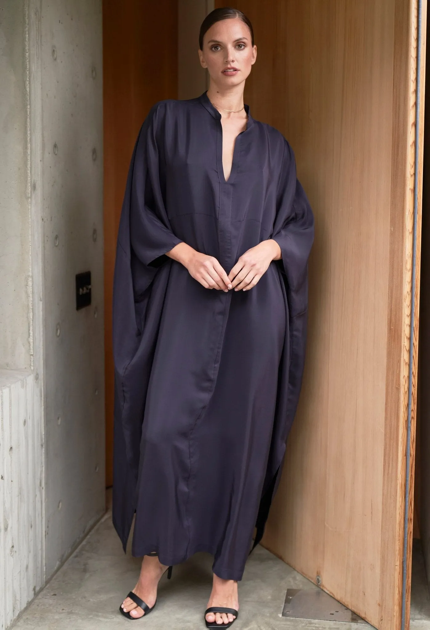Talitha Silk Aubergine Caftan