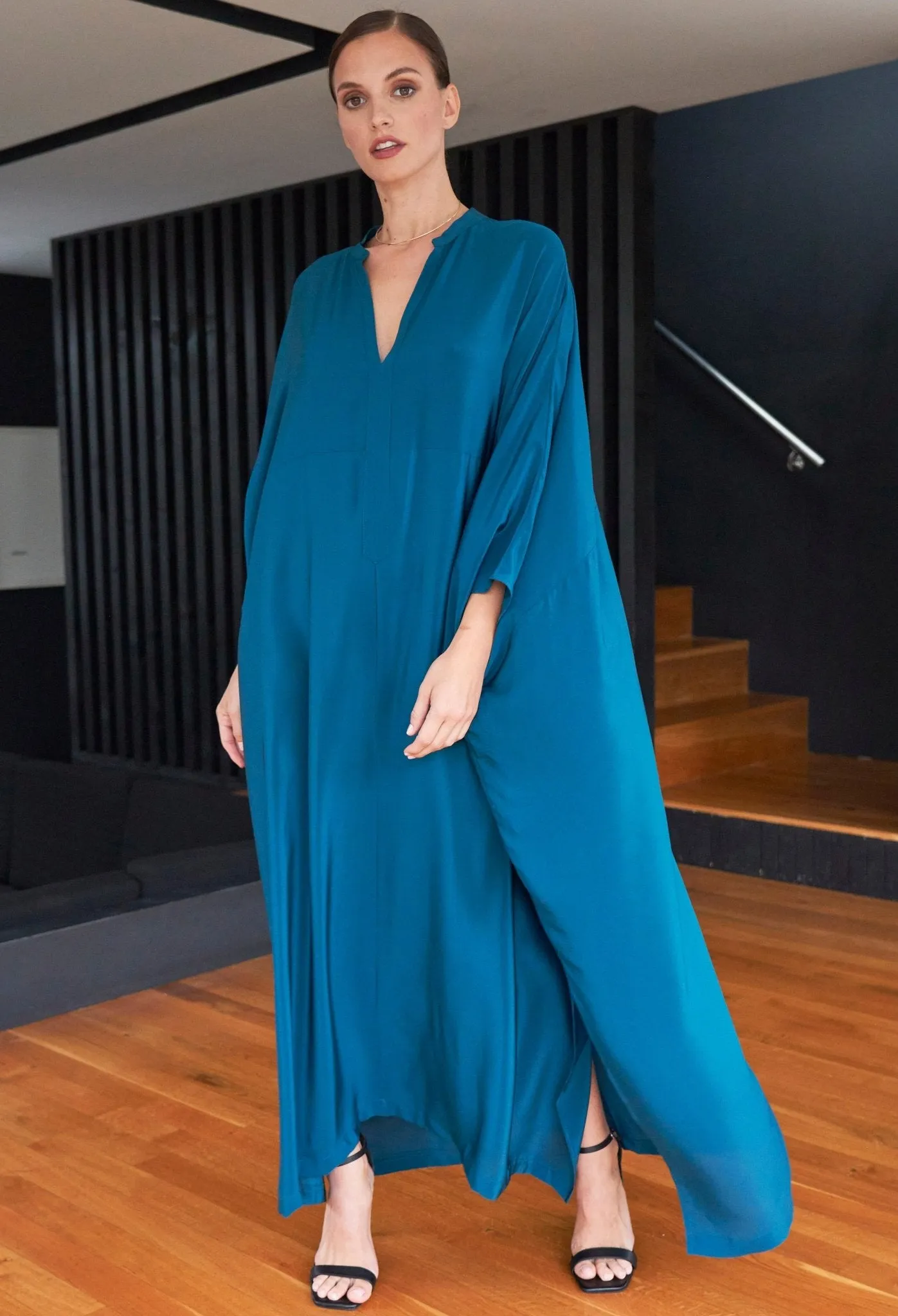 Talitha Silk Teal Caftan
