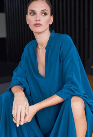 Talitha Silk Teal Caftan