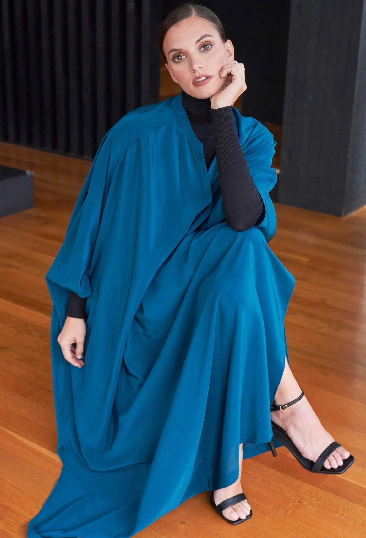 Talitha Silk Teal Caftan