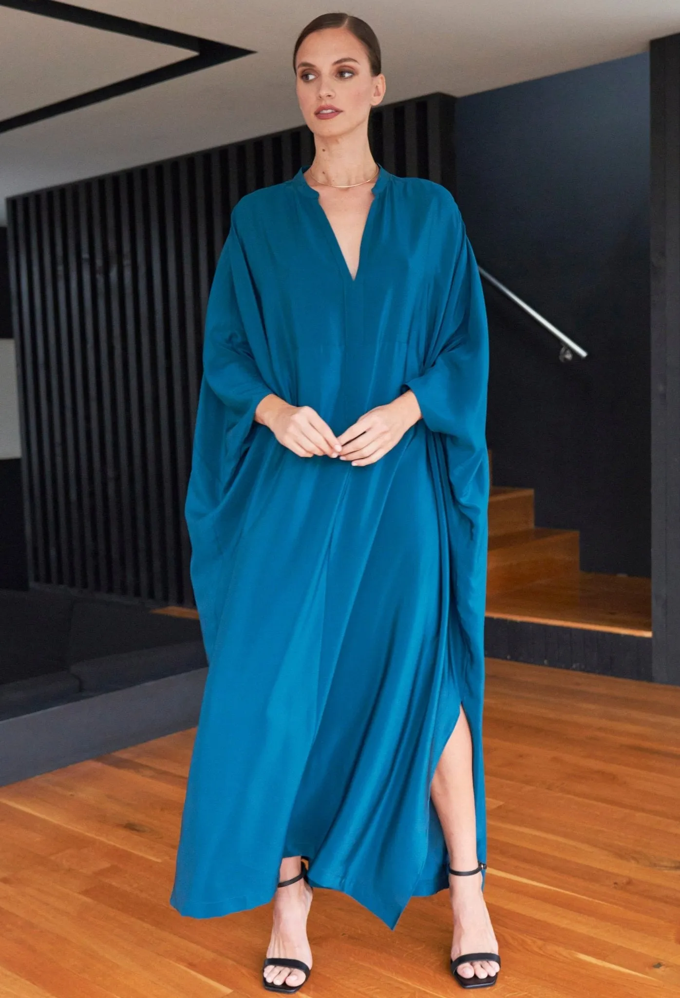 Talitha Silk Teal Caftan