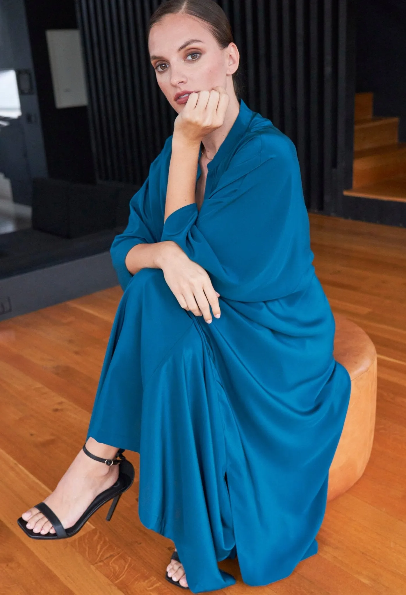 Talitha Silk Teal Caftan