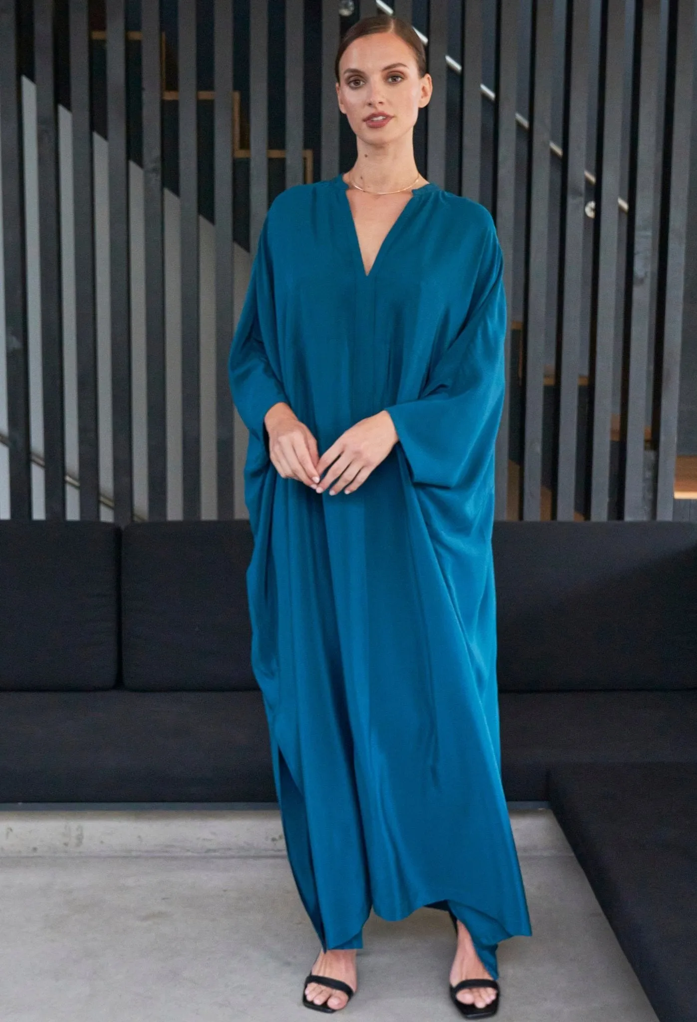 Talitha Silk Teal Caftan