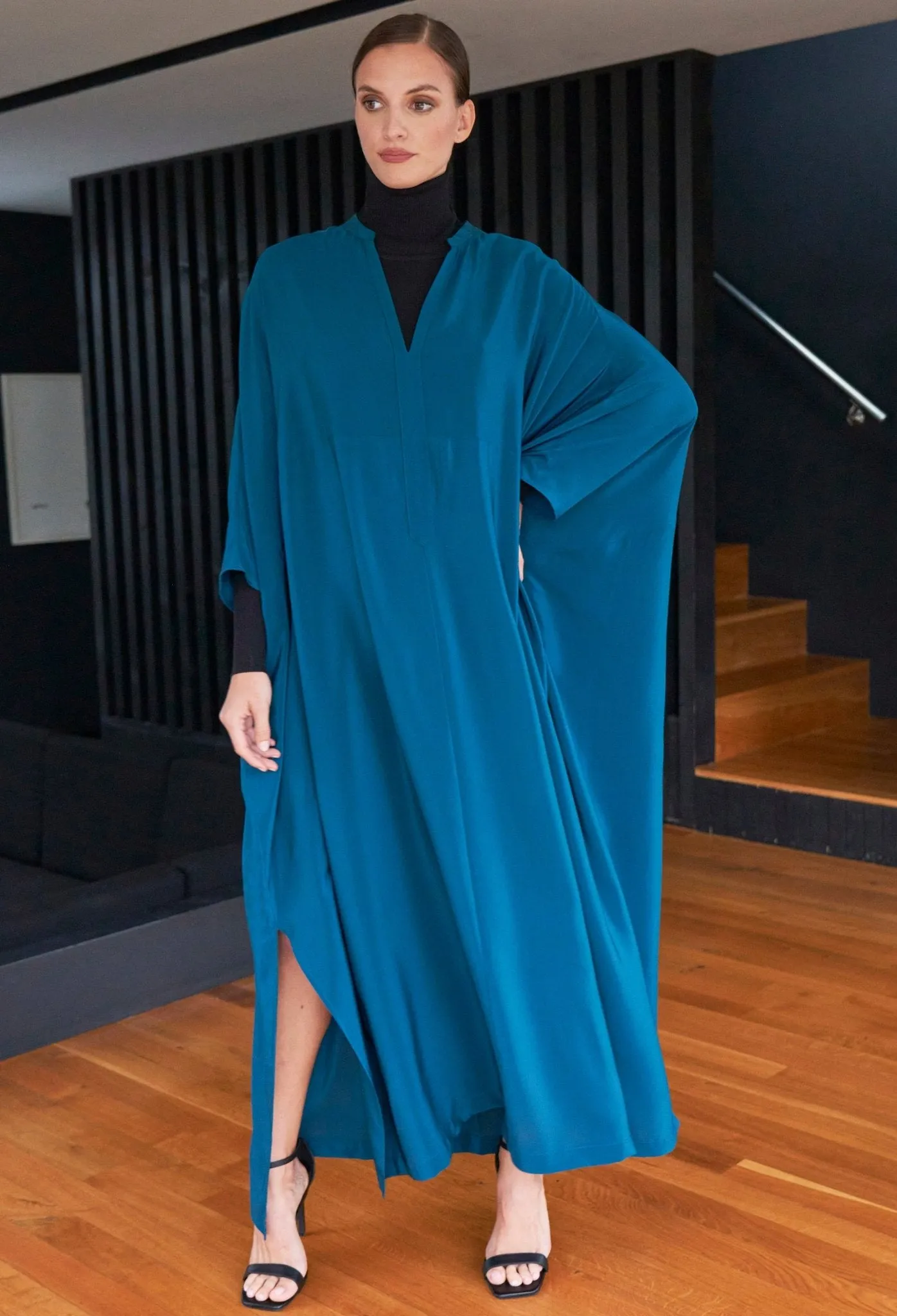 Talitha Silk Teal Caftan