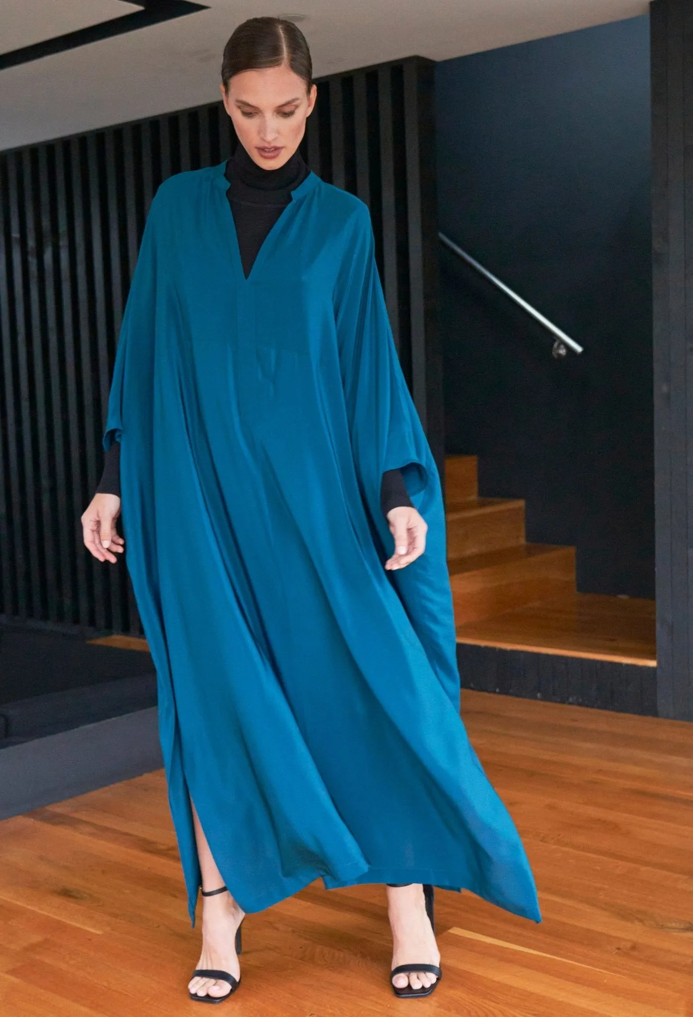 Talitha Silk Teal Caftan