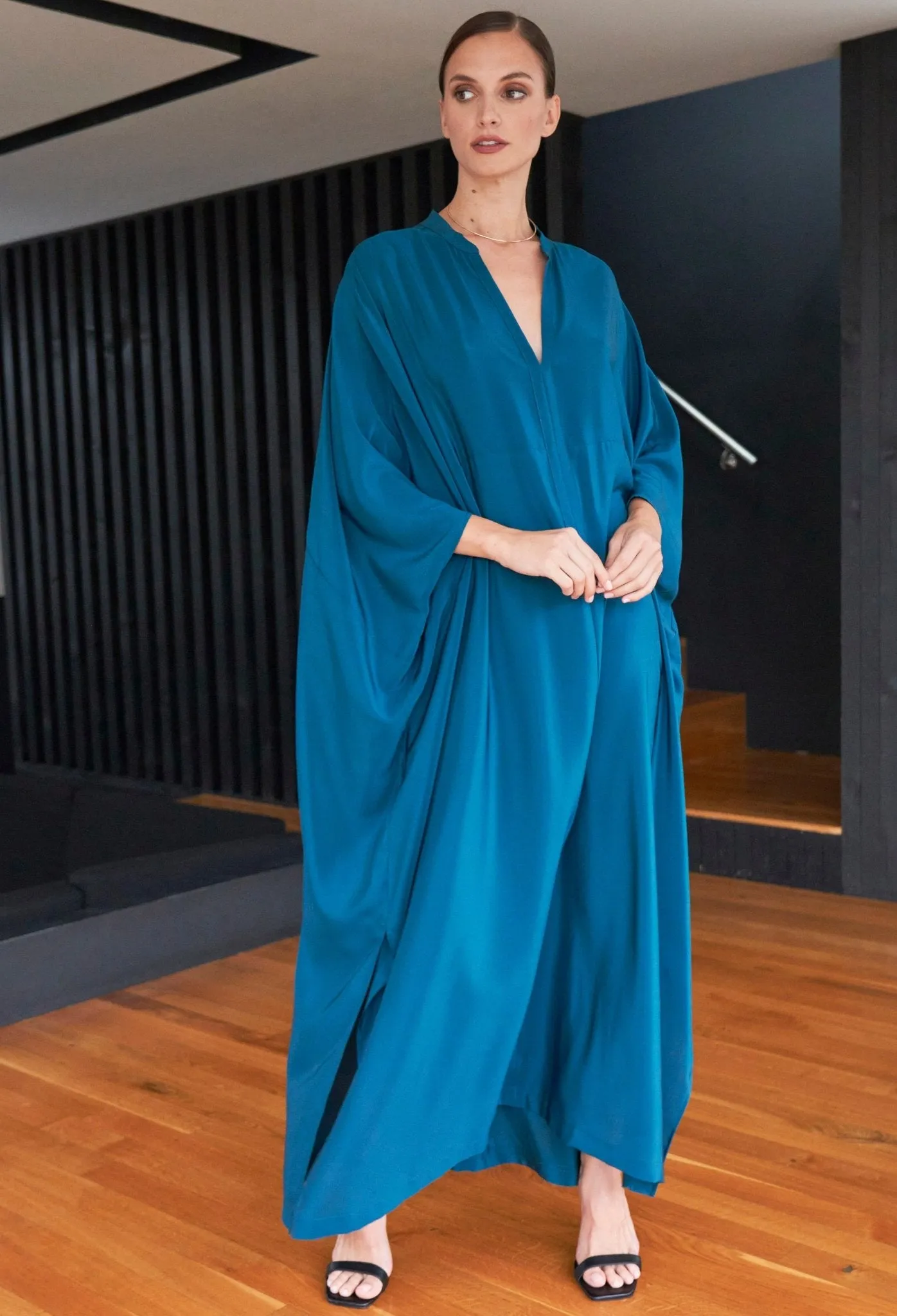Talitha Silk Teal Caftan