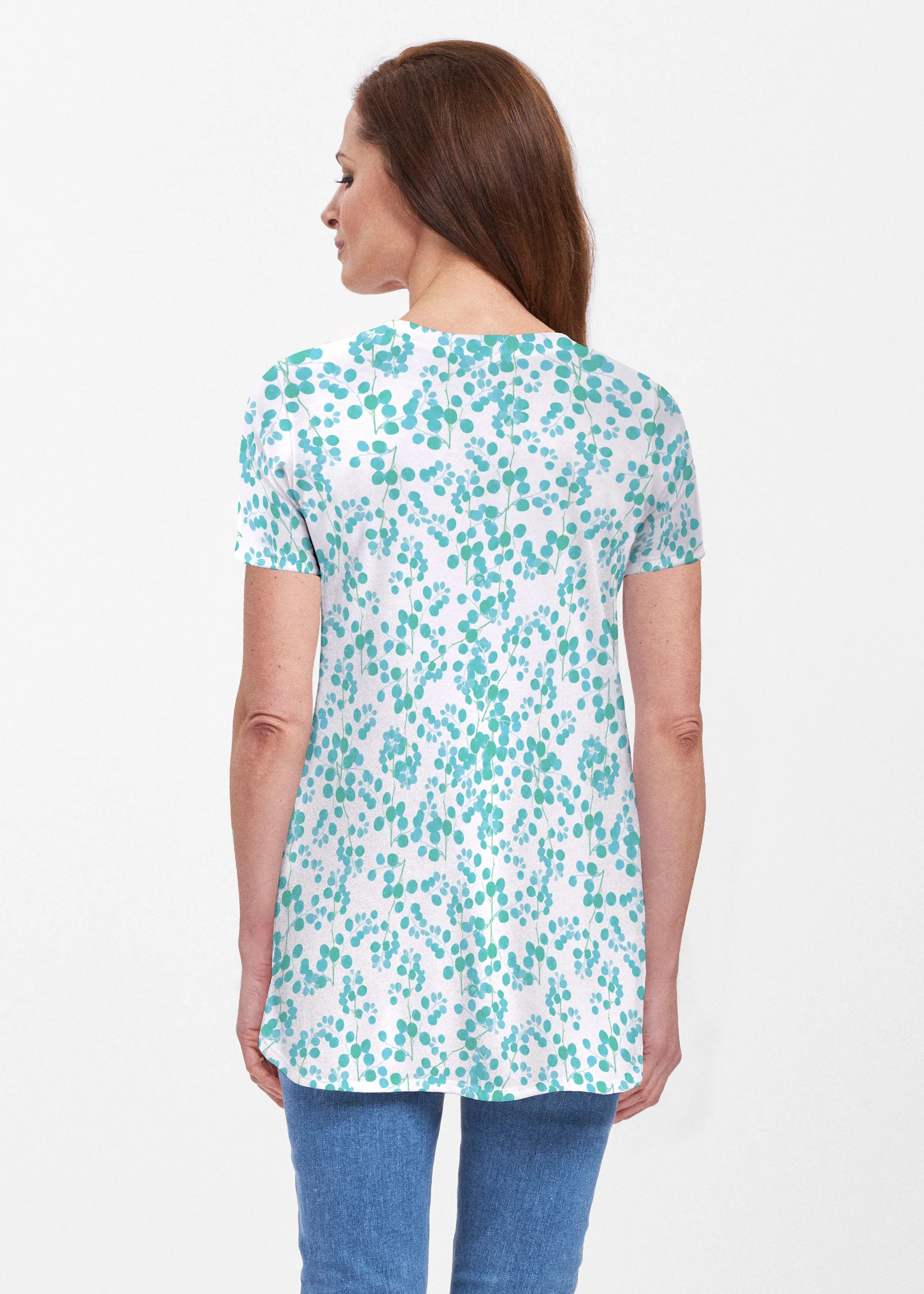 Teal Pome (7863) ~ Butterknit Short Sleeve Tunic