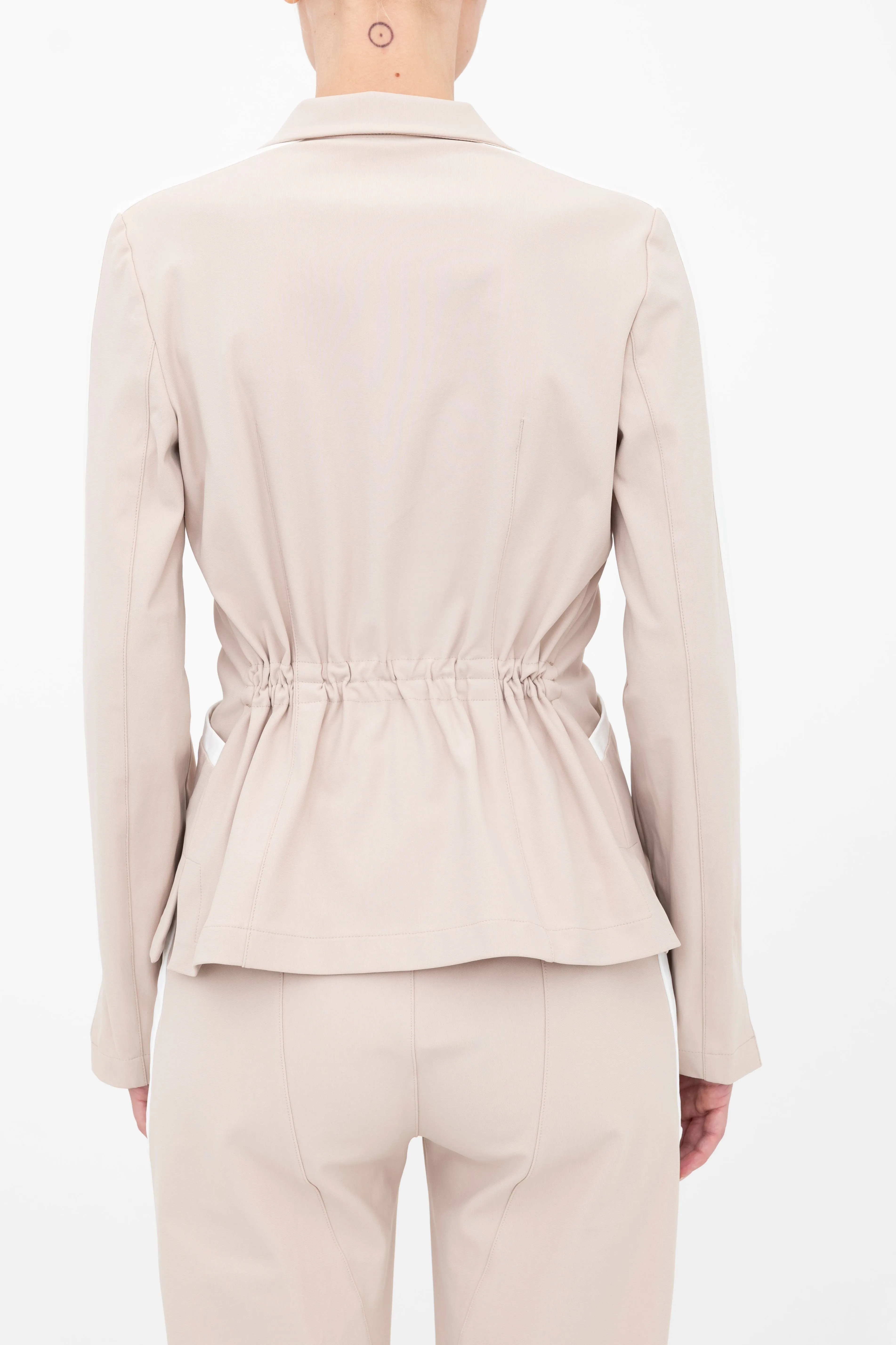 Tech Stretch Short Notched Collar Blazer with Contrast Stripe - BEXLEY