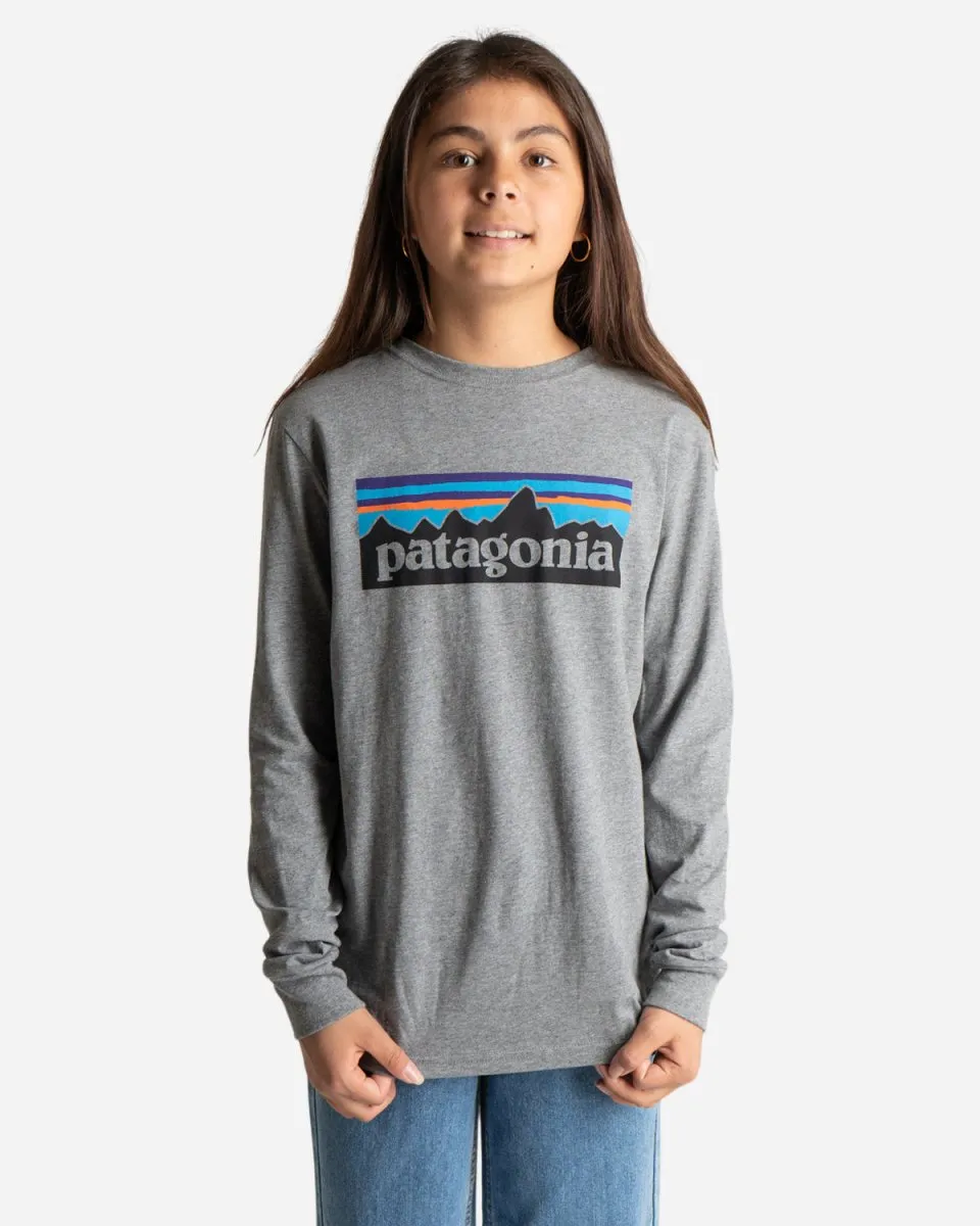 Teens L/S Graphic Organic T-Shirt - Grey