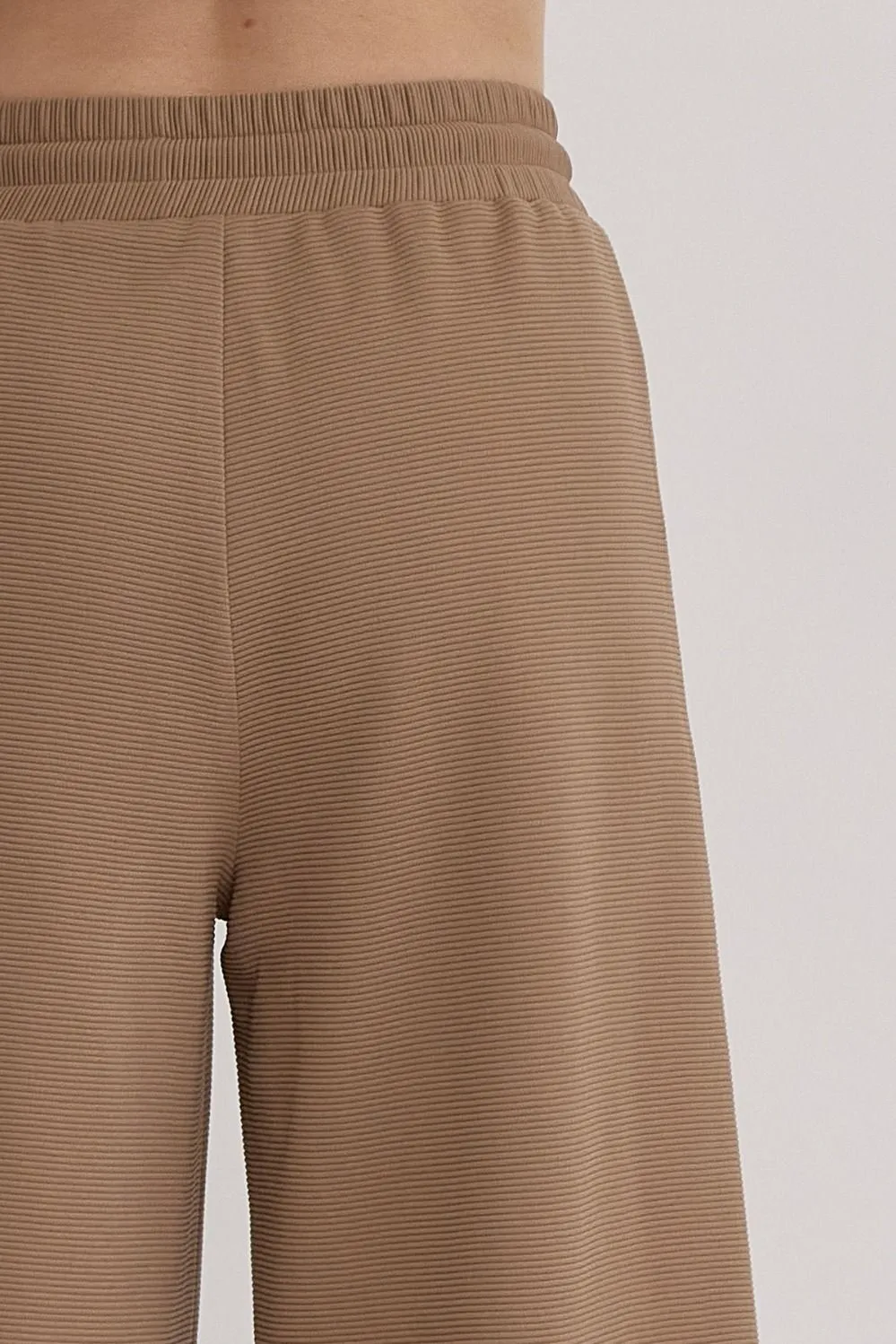 Textured Solid High Waisted Wide Leg Pants