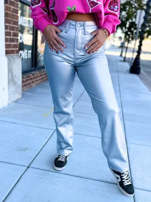 The Elli Tummy Control Jean - Metallic Sliver