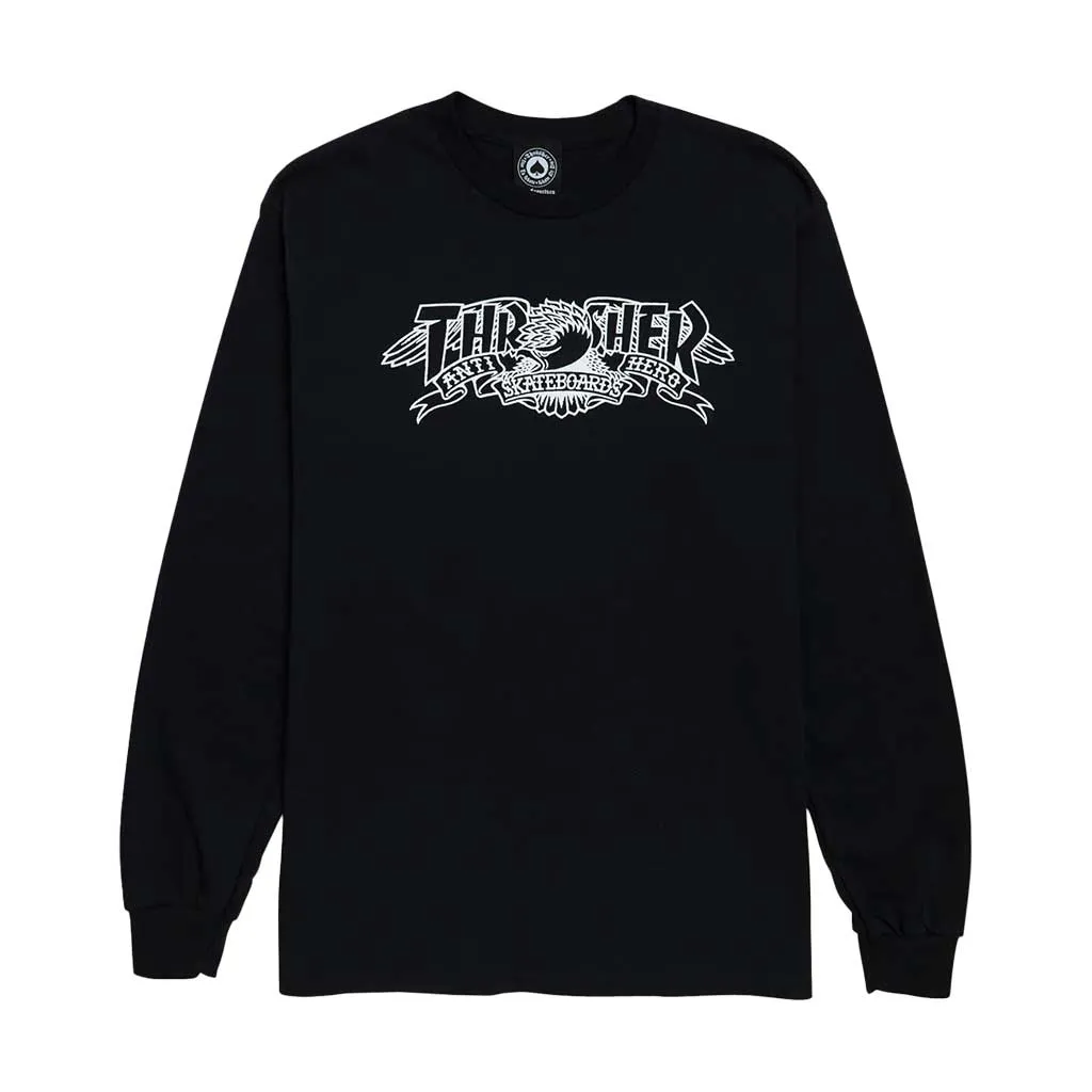 Thrasher x Anti Hero Mag Banner Longsleeve T-Shirt Black