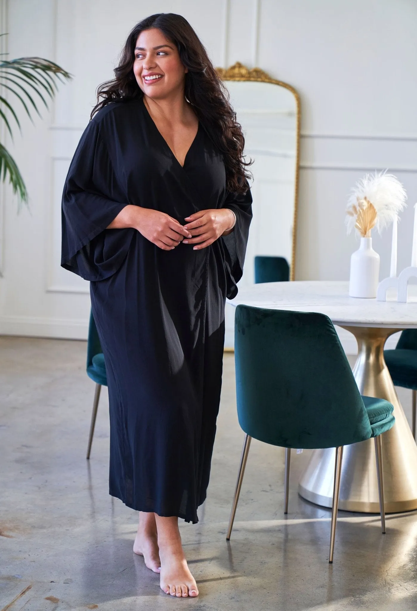 UPCYCLED - Black Belted Kimono Duster - Sale