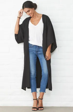 UPCYCLED - Black Belted Kimono Duster - Sale
