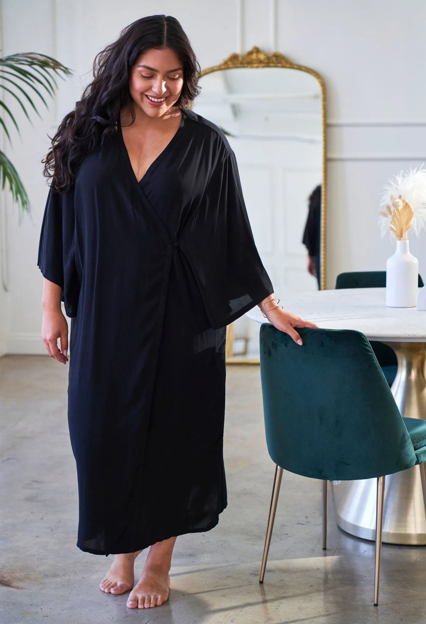 UPCYCLED - Black Belted Kimono Duster - Sale