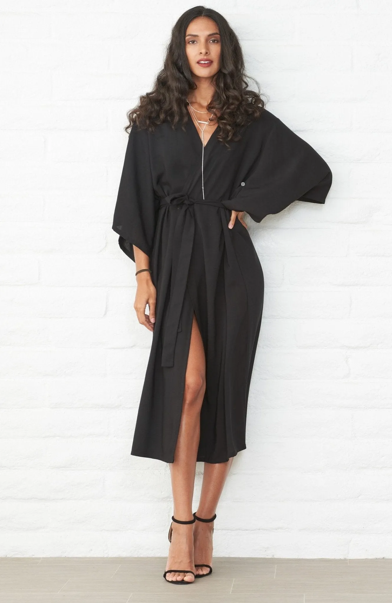 UPCYCLED - Black Belted Kimono Duster - Sale