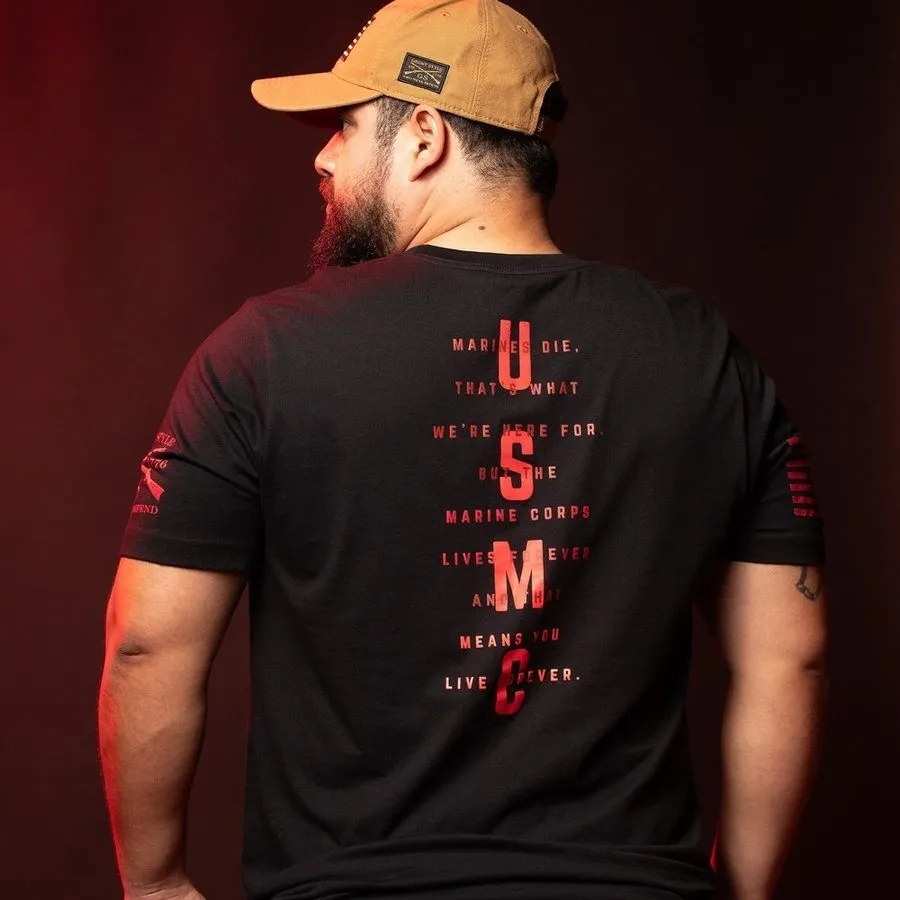 USMC - Lives Forever T-Shirt - Black