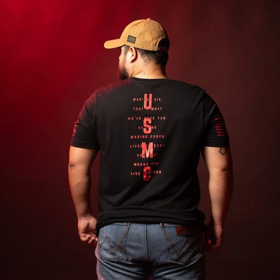 USMC - Lives Forever T-Shirt - Black