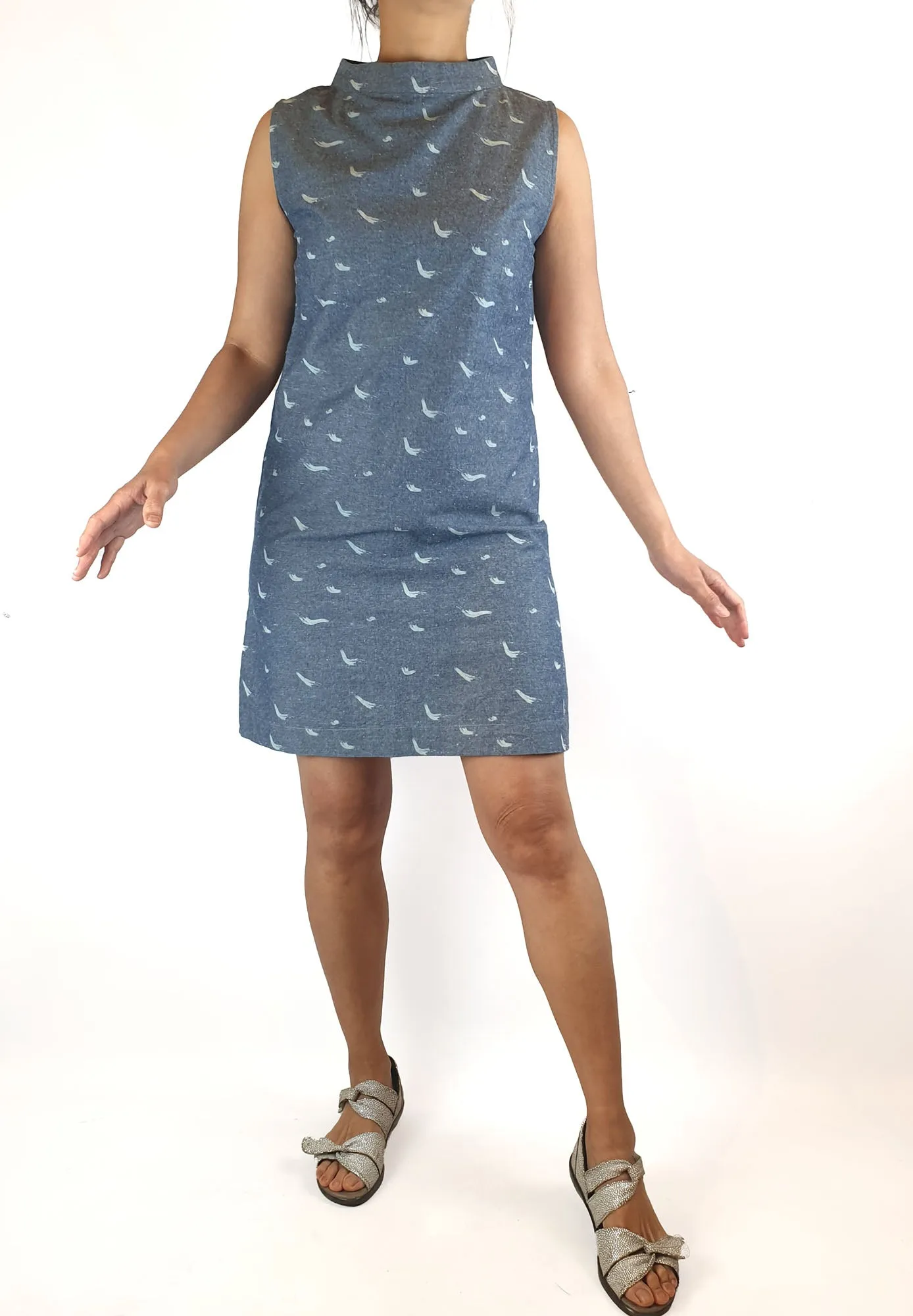 Vanishing Elephant denim look sleeveless dress size 10
