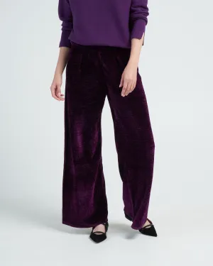 velvet knit pants - royal purple