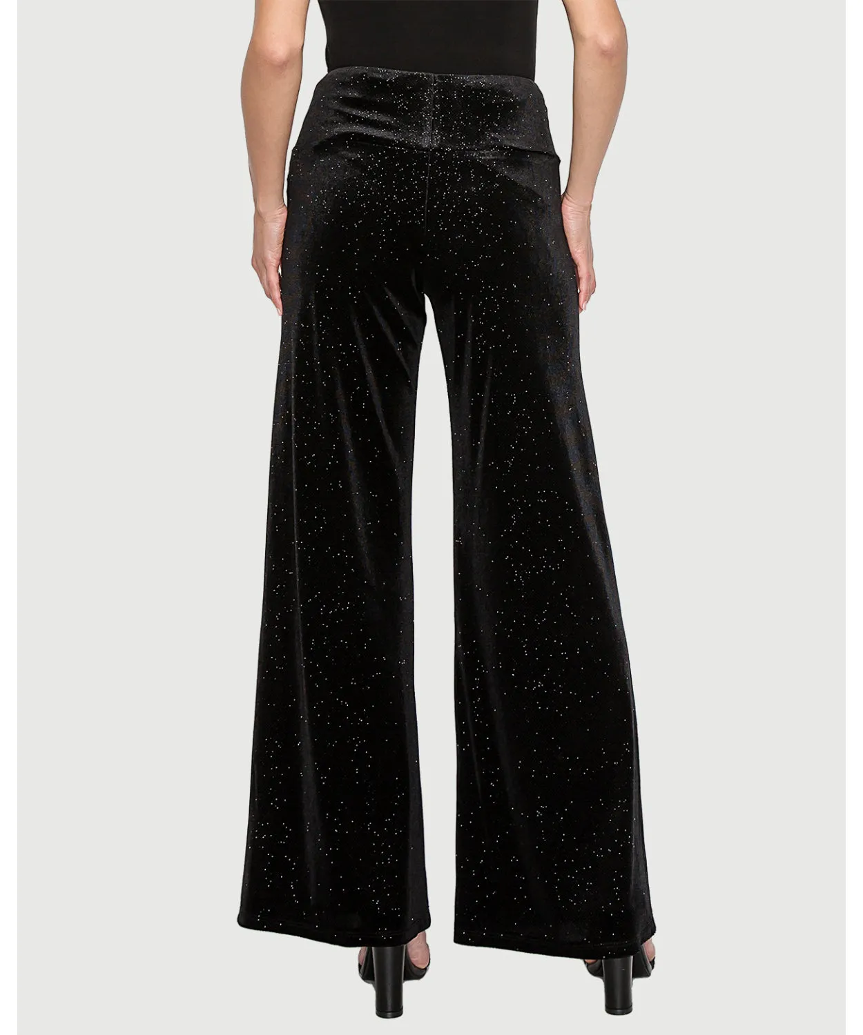 velvet shimmer wide leg pant