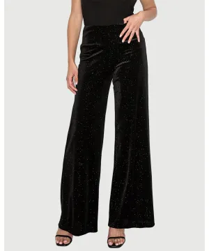 velvet shimmer wide leg pant