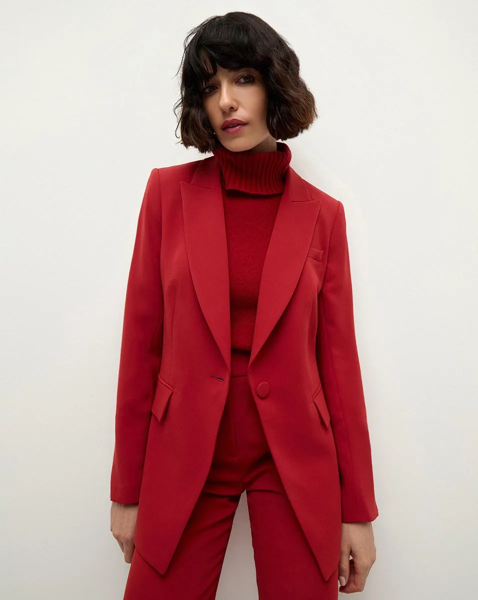 Veronica Beard Long and Lean Dickey Jacket in Crimson