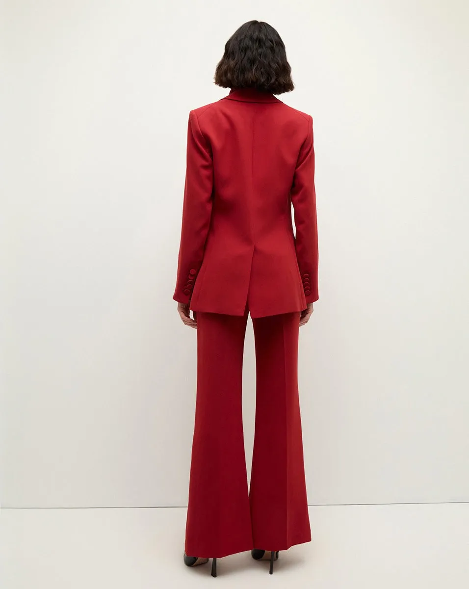 Veronica Beard Long and Lean Dickey Jacket in Crimson
