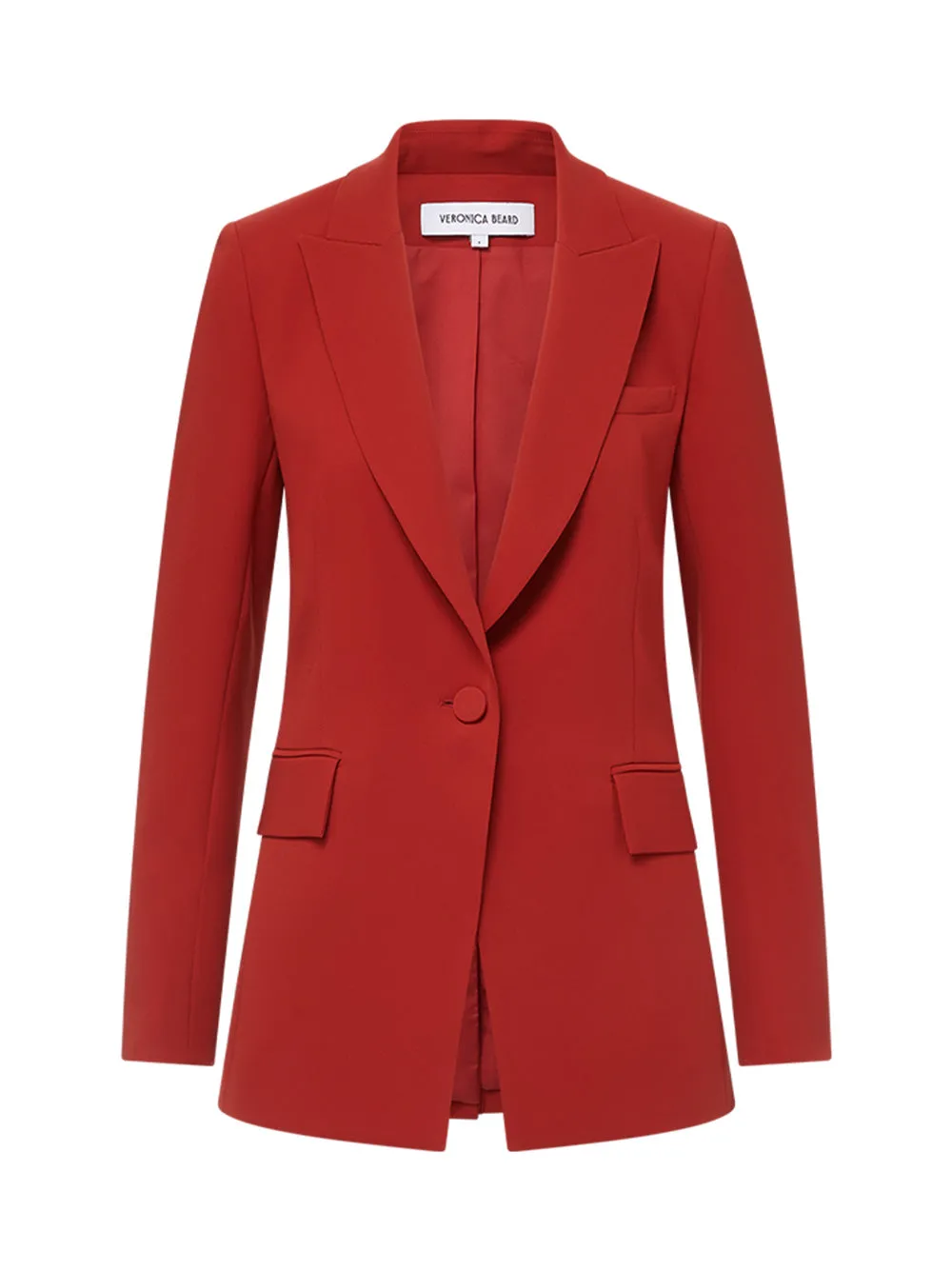 Veronica Beard Long and Lean Dickey Jacket in Crimson