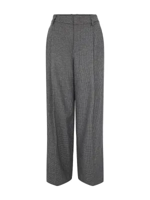 Vince High-Waist Microcheck Wide Leg Trouser in Micro Check