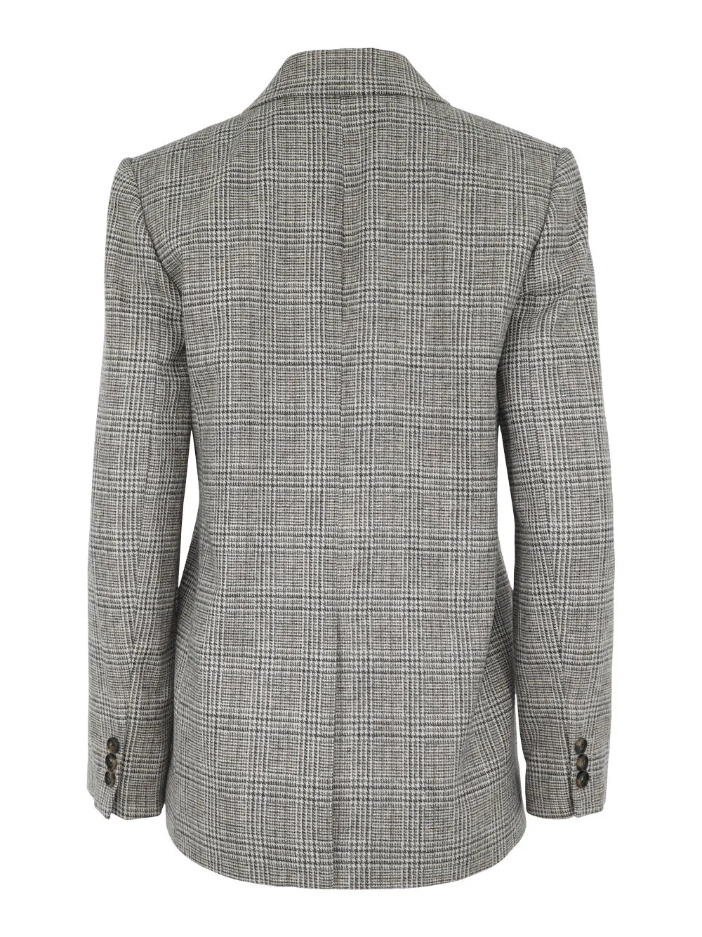 Vince Plaid Double Breasted Blazer in Heritage Grey
