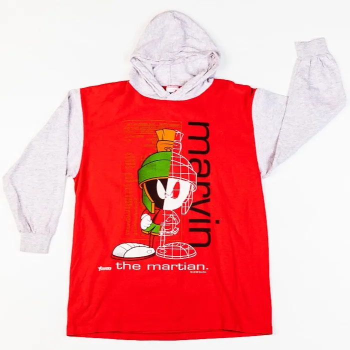 Vintage 1993 Marvin the Martian Long Sleeve Hooded T-shirt