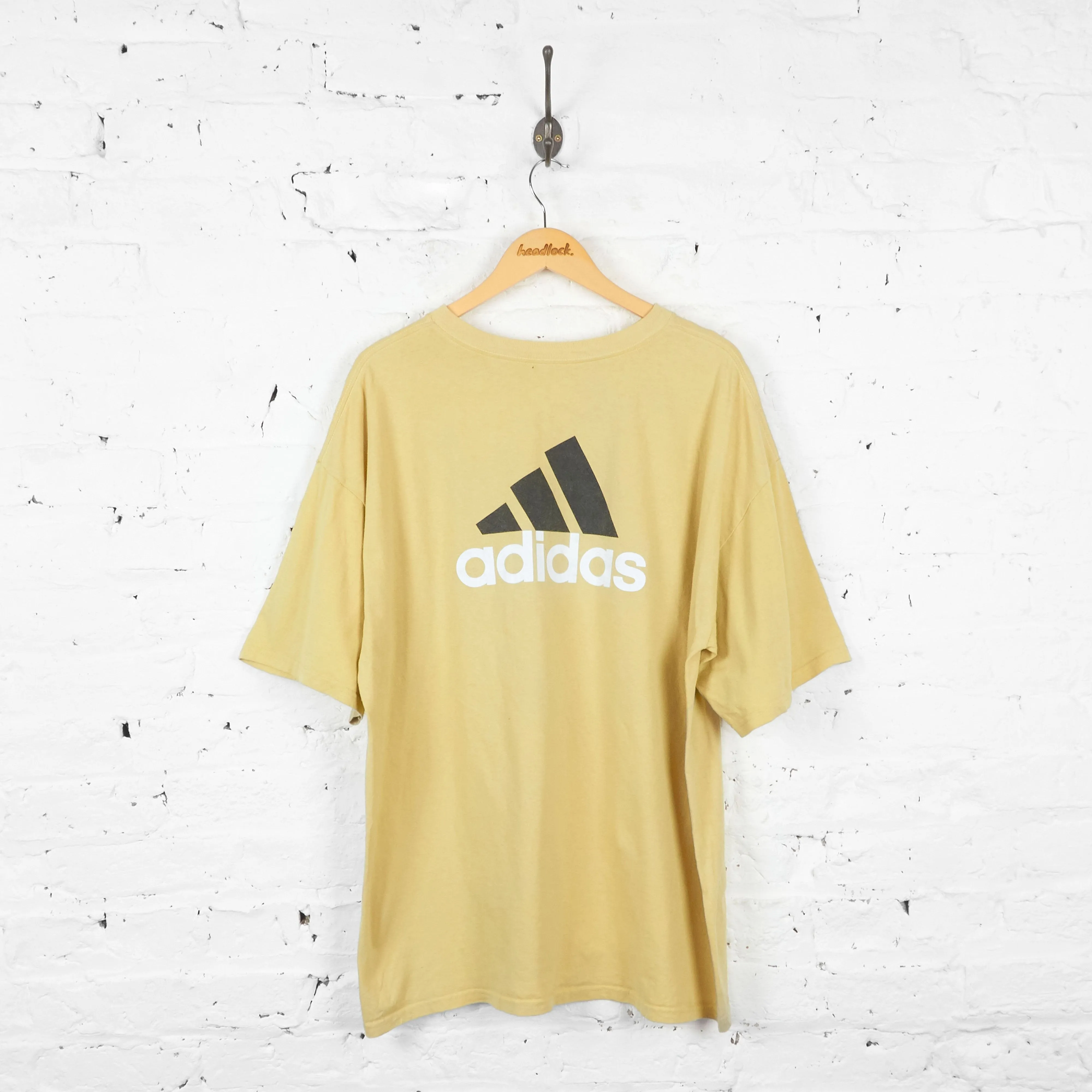 Vintage Adidas T-Shirt - Yellow - XL