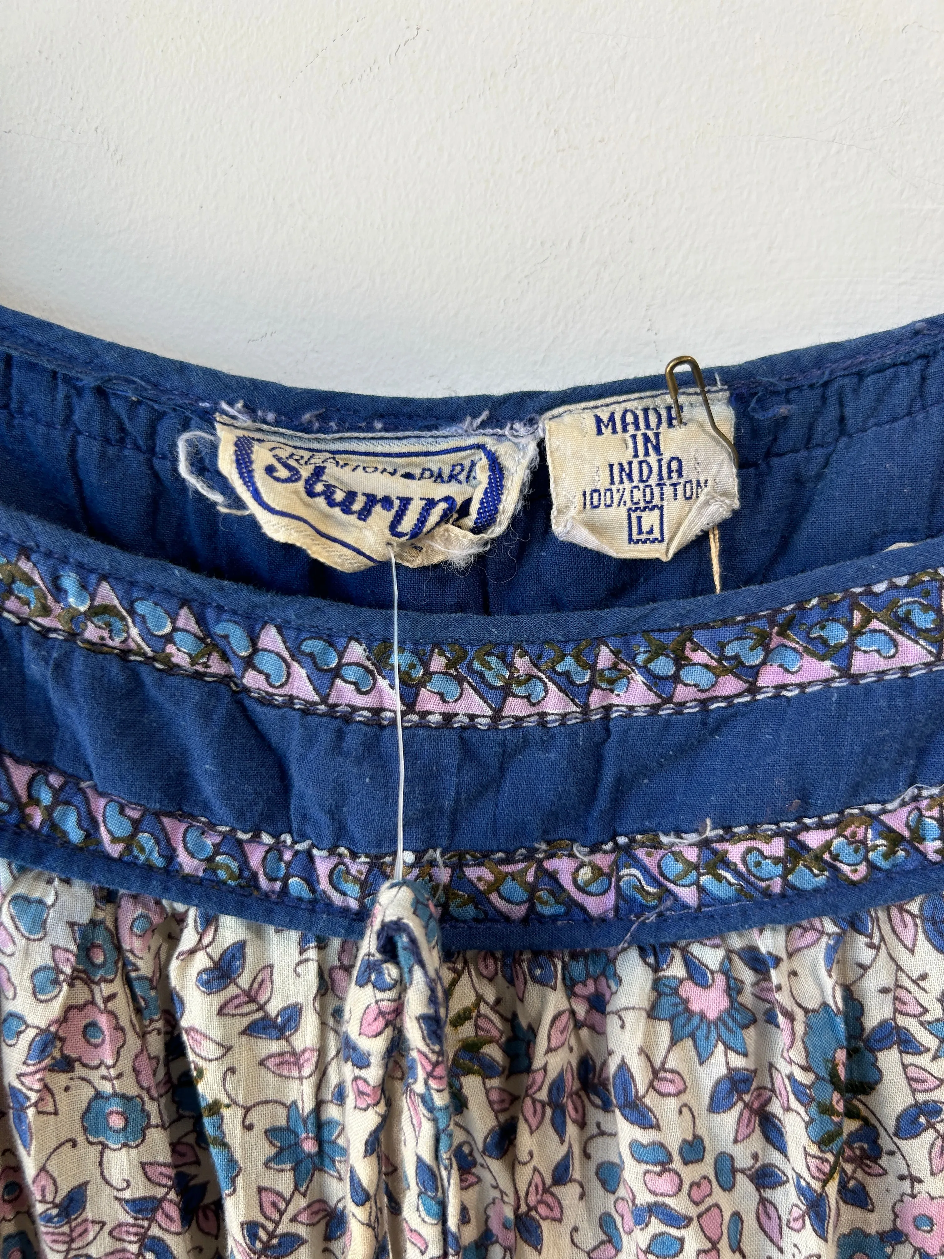 Vintage Starina Indian Block Print Jumpsuit