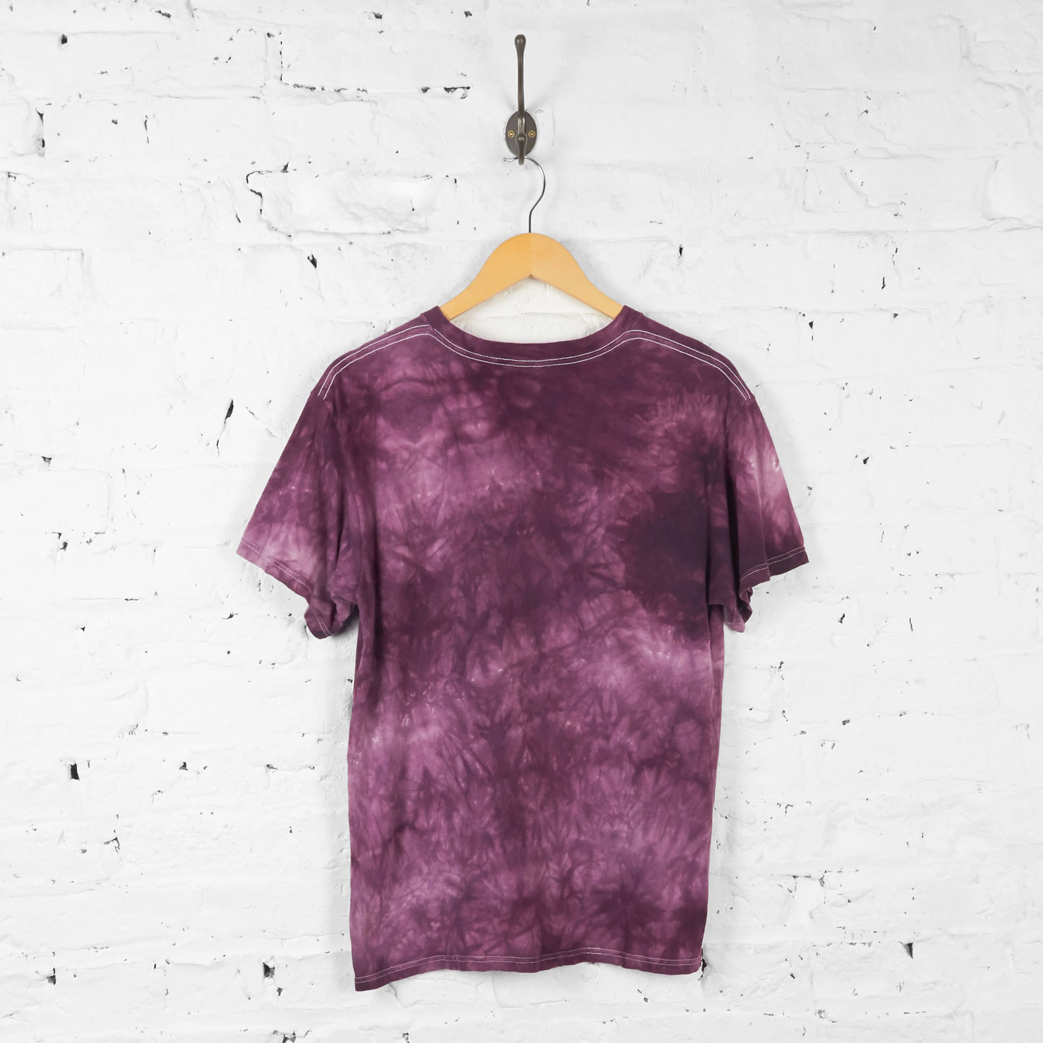 Vintage Tie Dye Wolf T-shirt - Purple - M