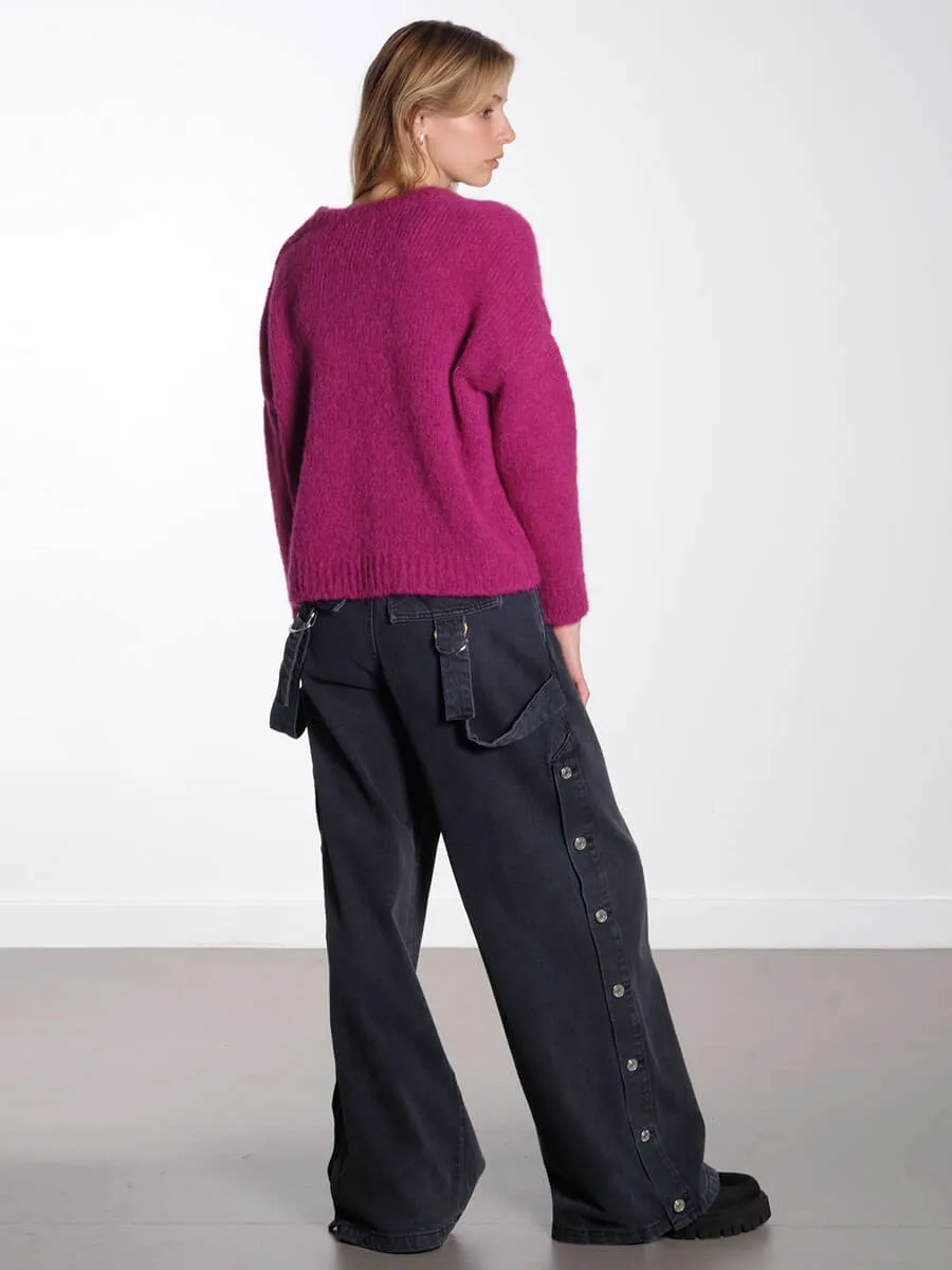 Washed Black Denim Pants