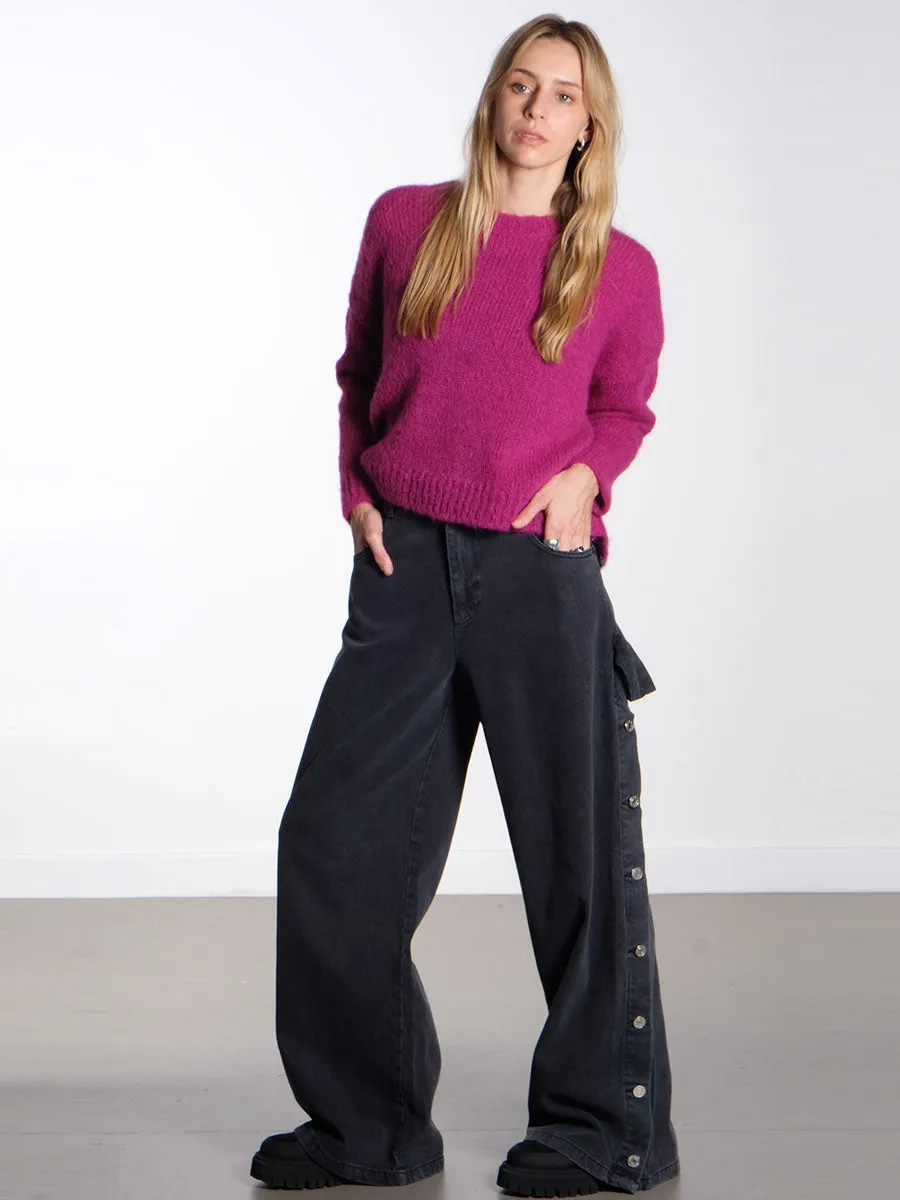 Washed Black Denim Pants